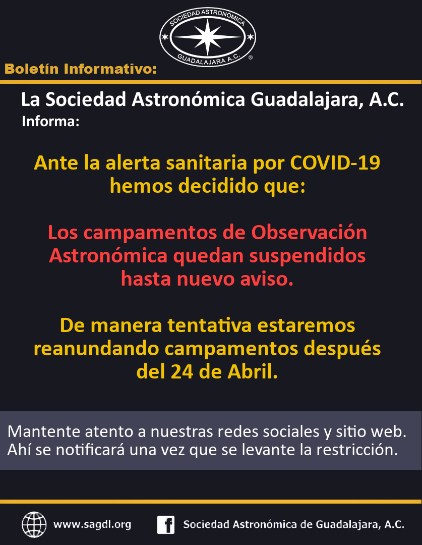 Quedan cancelados todos los campamentos hasta nuevo aviso